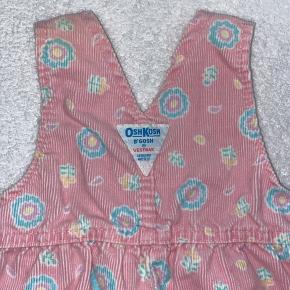 Vintage Oshkosh vestbak corduroy button waist strap overalls 6/9m - Picture 5 of 9